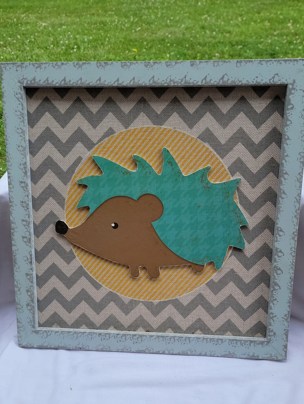 Teal & Brown Hedgehog Wall Art